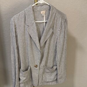 A New Day Navy and White Striped Top